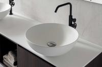 The Roma washbasin in matt-white ceramic