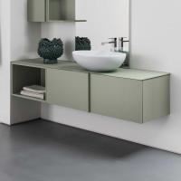 Atlantic D.45 bathroom unit with countertop washbasin and cod.16, full-height, vertical handles