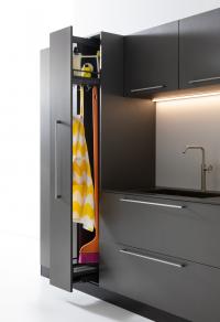 30cm column cupboard with pull-out door with broom holders