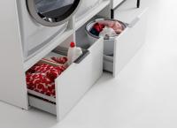 Close up of the deep drawers in the open columns - Oasis L04 laundry composition