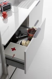 Close up of the upper drawer in the lateral base unit - Oasis L04 laundry composition