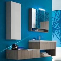 Atlantic modern bathroom wall unit matching the products from the same collection - J0 white glossy-lacquer finish