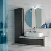 Atlantic modern bathroom wall unit combined with products from the same collection