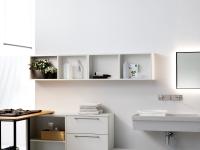Pair of Oasis wall units with 2 compartments each - in the Reflex Pearl finish