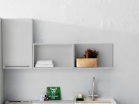 Oasis open wall unit with an L-shaped  shelf with left side panel