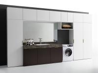 Example of a bridge laundry unit that can be created using wall units from the Oasis collection