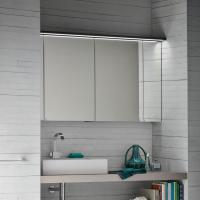 Simply bathroom mirror with storage compartment