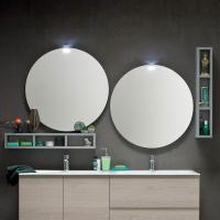 Pair of Sfera round bathroom mirrors with Point lamps