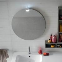 Sfera cm Ø 70 round bathroom mirror with Point lamp