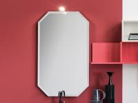 Borea cm 60 h.100 irregular octagonal bathroom mirror, with Ziko LED lamp