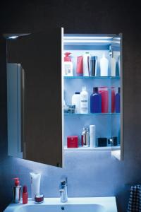 Simply bathroom mirror with storage compartment - cm 90 d.15 with top with built-in led light