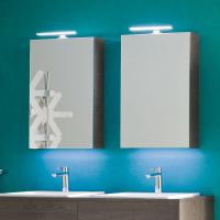 Simply bathroom mirror with storage compartment - cm 50 with Tod lamp