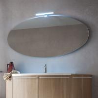 Helly bathroom mirror with elliptical shape