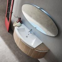 Helly bathroom mirror with elliptical shape with Tod lamp