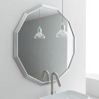 Alfa bathroom mirror with aluminium frame in the model with twelve edges in brushed aluminium