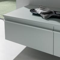 Additional side unit with 1,8cm-thick top in matt lacquer (H9 Lichene)
