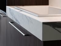 Oasis Top countertop for laundry bases and wall units in stratified melamine 2Q, thickness 12,5 cm