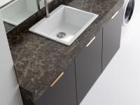 Single Oasis countertop with recessed sink - stratified melamine 3S Kaiser, thickness 12,5 cm