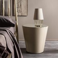 Conico leather nightstand with a modern shape