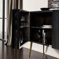 City buffet cabinet by Cantori, detail of the storage door with bottle rack shelves