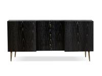 City sideboard by Cantori with doors and structure in black ash-wood finish