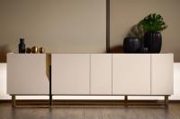 Mirage sideboard by Cantori with 4 hinged doors and patinated bronze base