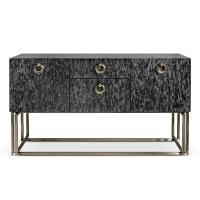 Luxurious sideboard Voyage with  doors and drawers in pearl black spatula finish