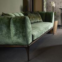 Detail of the quilted cushions of Iseo sofa with its own soft and pleasant volumes
