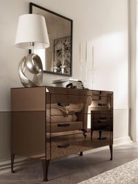 Adone mirrored dresser with bronze smoke finish
