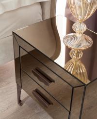 Adone mirrored bedside table with bronze smoked finish
