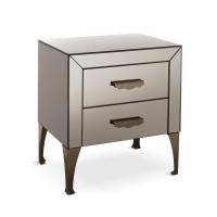 Adone mirrored bedside table with bronze smoked finish