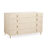 City art deco ivory dresser with 4 drawers by Cantori. (Handle finish not available)