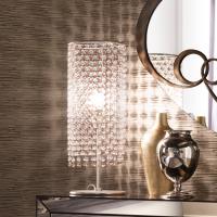 Gioia table lamp with metal base in champagne silver leaf finish