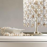 Gioia feminine art deco table lamp with crystals by Cantori