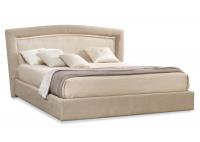 Luxury upholstered bed Portofino by Cantori with smooth headboard central panel