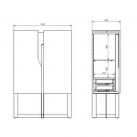 Specific measurements for the Mirage cupboard by Cantori