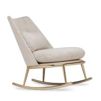 Aurora modern rocking armchair with high upholstered seat-back