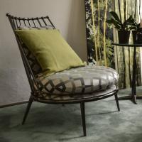 Aurora armchair with 4 legs and Gold fabric