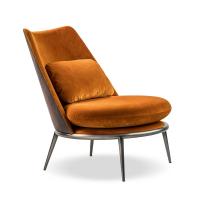 Aurora armchair by Cantori with 4 legs and two-tone upholstered back