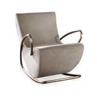 Camilla rocking modern armchair with structure in bent metal