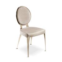 Miss brass chair with padded seat and upholstered seat-back by Cantori