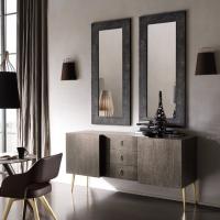 Asia mirror with a rectangular shape and a dark finish by Cantori