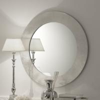 Asia mirror with round shape and a mother-of-pearl finish by Cantori