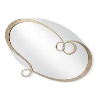 J'Adore oval mirror with metal swirls by Cantori