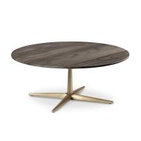 City coffee table with spoke brass base by Cantori