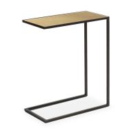 C-shaped rectangular coffee table, available in different finishes