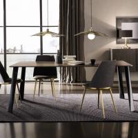 Milos table with shaped iron legs by Cantori