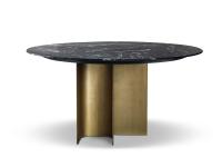 Tavolo moderno in marmo Mirage di Cantori nella versione rotonda