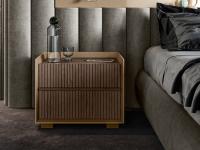 Modern bedside table with wooden drawers Lounge, structure lacquered in matt, glossy or metallic finish