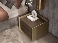 Lounge bedside table with external lacquered structure